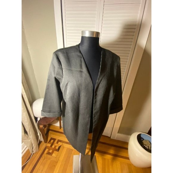 Vintage Helene Blake Kimono Duster Coat Pinstripe 14 - Picture 5 of 12